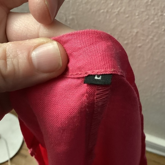 Unbranded Pink Linen Top with Flower Size Large - Picture 3 of 5